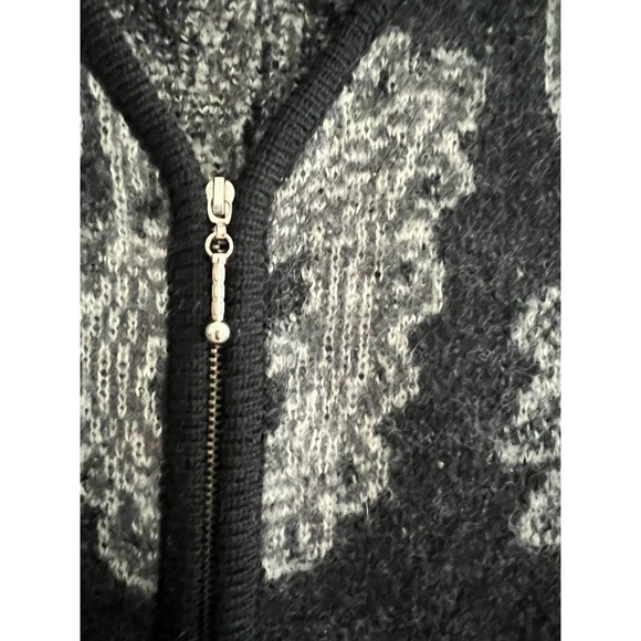 Vintage Wool Paisley Zip Up Vest Gray Size Large - Picture 5 of 5